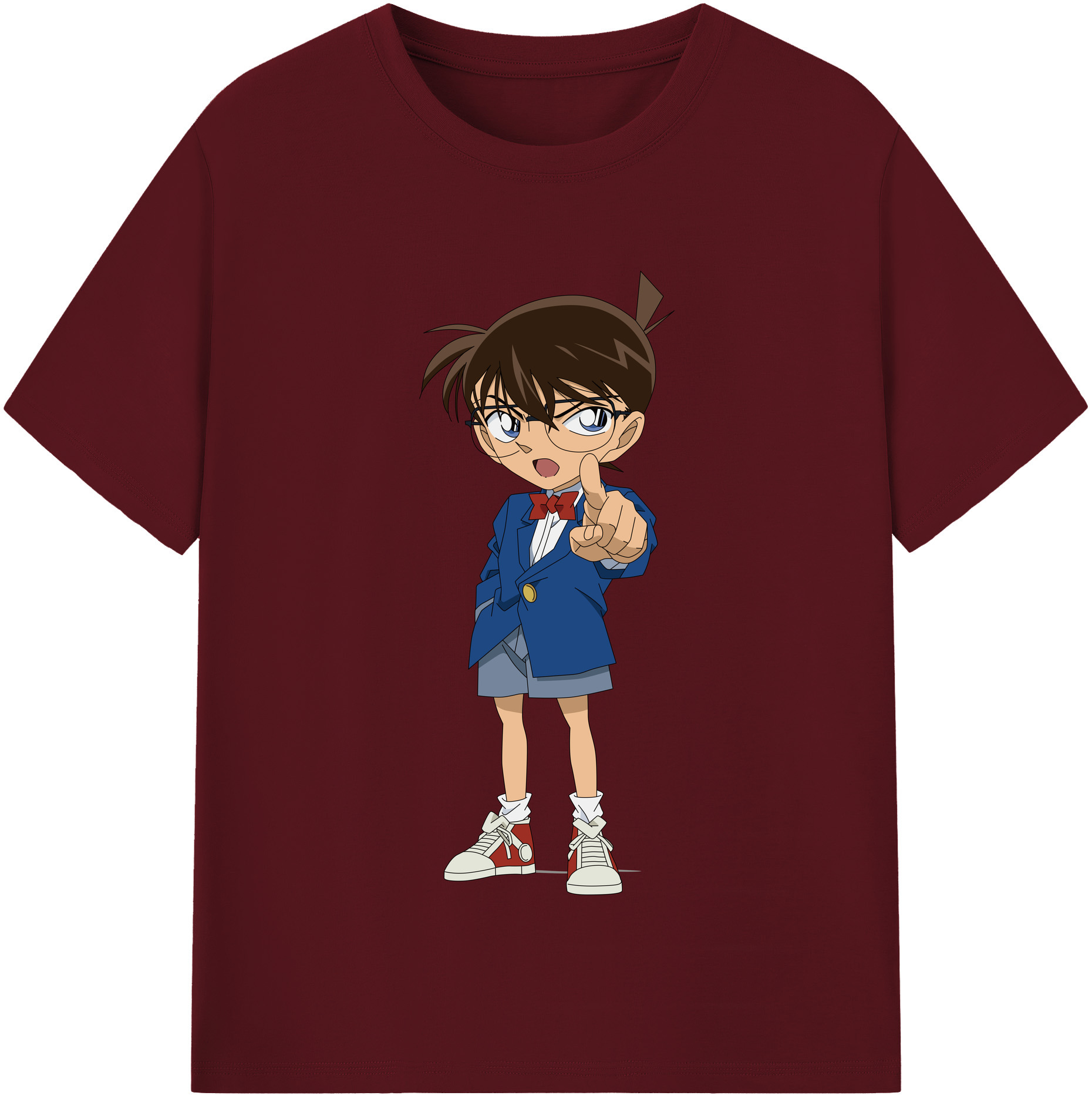 （画像用） 名探偵コナン 江戸川 コナン Detective Conan Conan Edogawa 綿100％半袖Tシャツ（フロントプリント）
